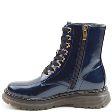 HEAVENLY FEET WOMENS ANKLE BOOT - NAVY PATENT